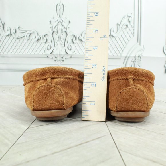 Minnetonka Kilty Brown Suede Cushioned Slip On Moccasins Slippers Size 8 - Picture 6 of 9